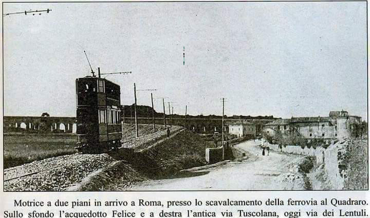 1910 Salita del Quadraro con l' acquedotto Felice sullo sfondo