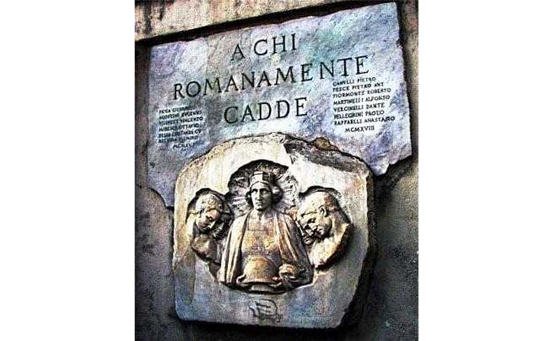 Quadraro Vecchio | A chi romanamente cadde Onore ai caduti del Quadraro della Grande Guerra, via del Lentuli